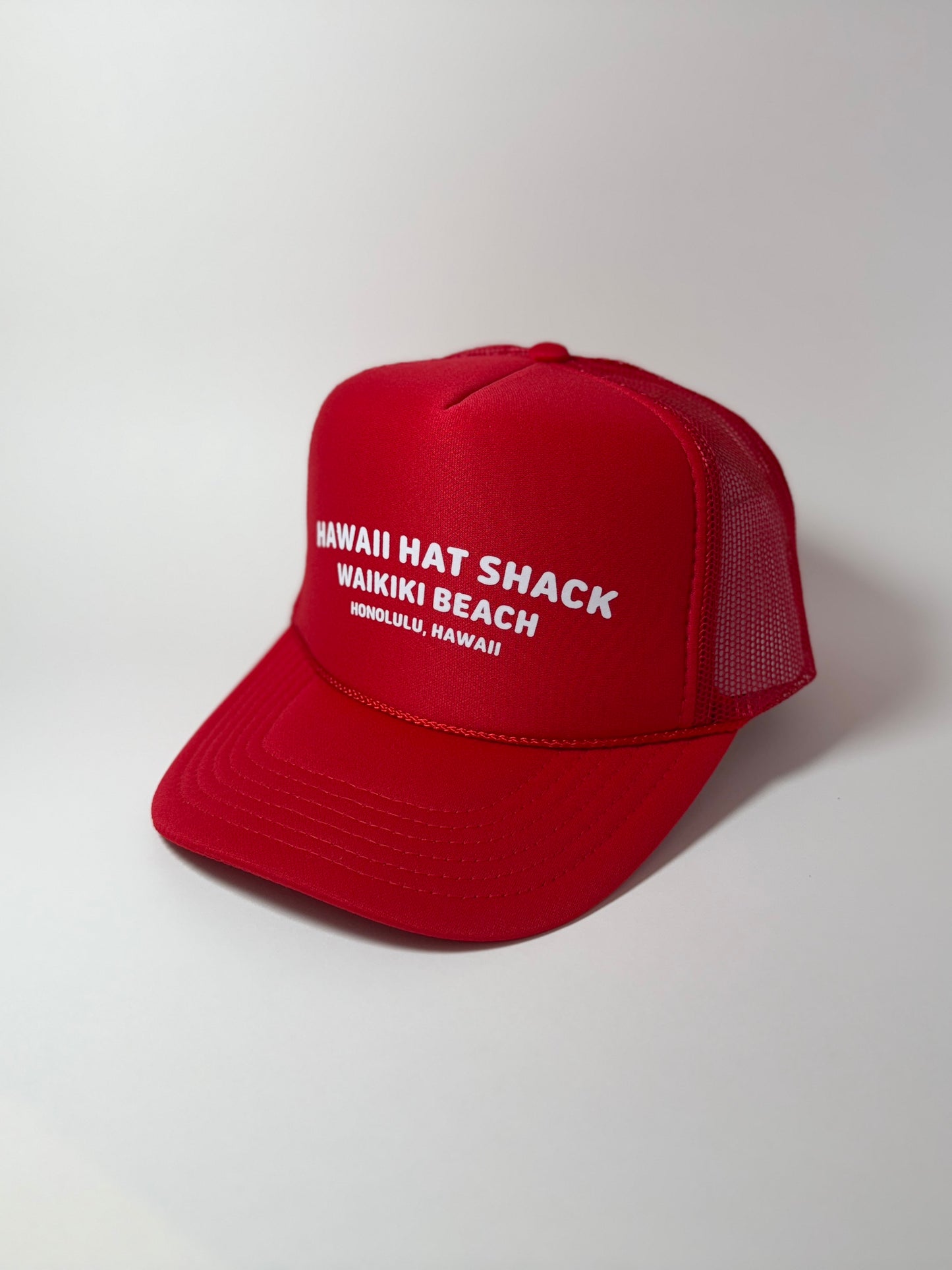TRUCKER RED HAWAII HAT SHACK WAIKIKI BEACH