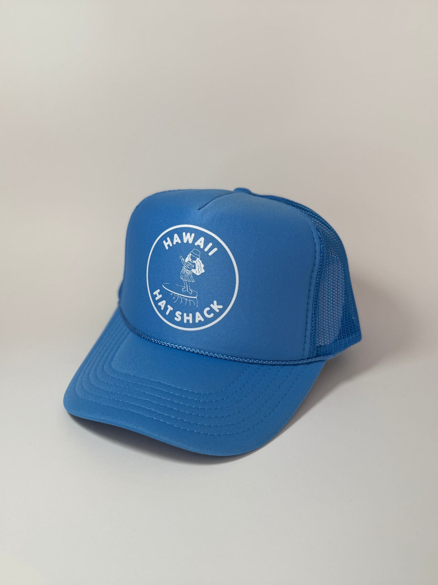 TRUCKER LIGHT BULE HAWAII HAT SHACK HULA GIRL