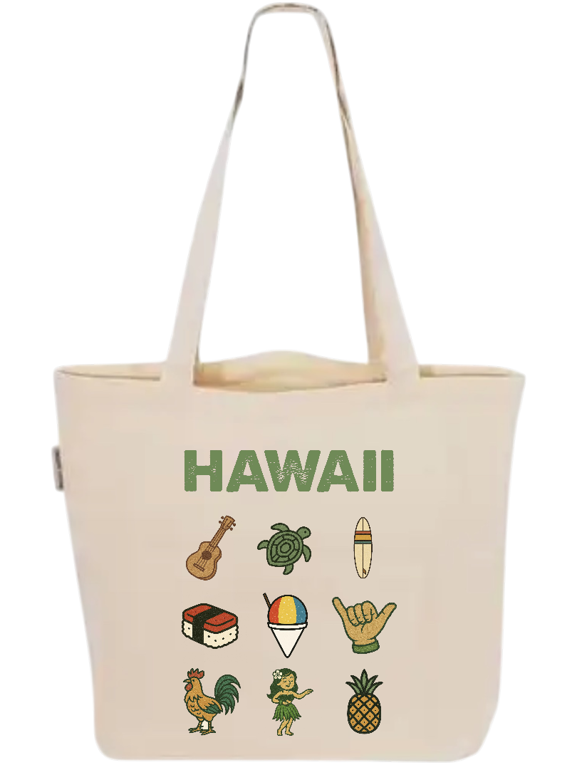 HAWAII ICON CANVAS TOTE