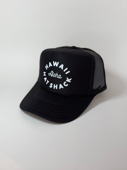 TRUCKER BLACK HAWAII HAT SHACK ALOHA