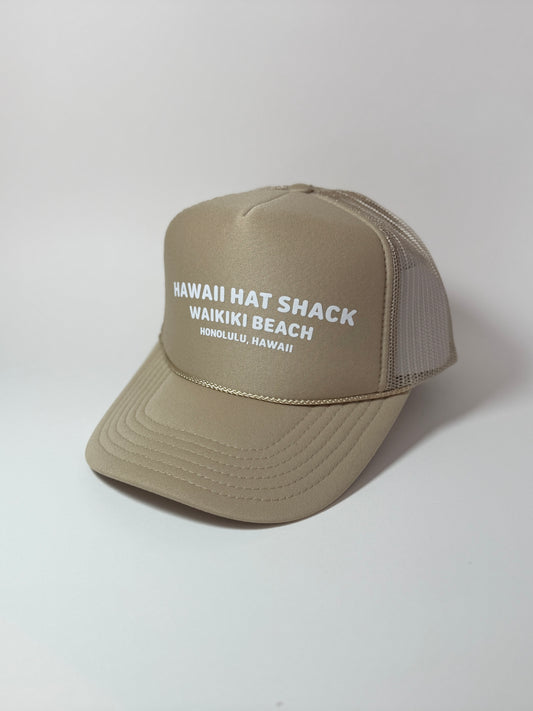 TRUCKER KHAKI HAWAII HAT SHACK WAIKIKI BEACH
