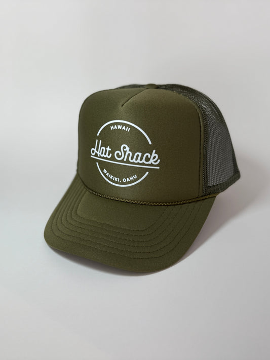 TRUCKER OLIVE-GREEN HAWAII HAT SHACK