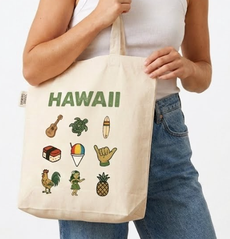 HAWAII ICON CANVAS TOTE